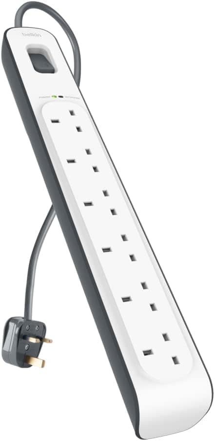 چندراهی برق Belkin ششپریز محافظدار با کابل 2 متری چندراهی برق Belkin ششپریز محافظدار با کابل 2 متری