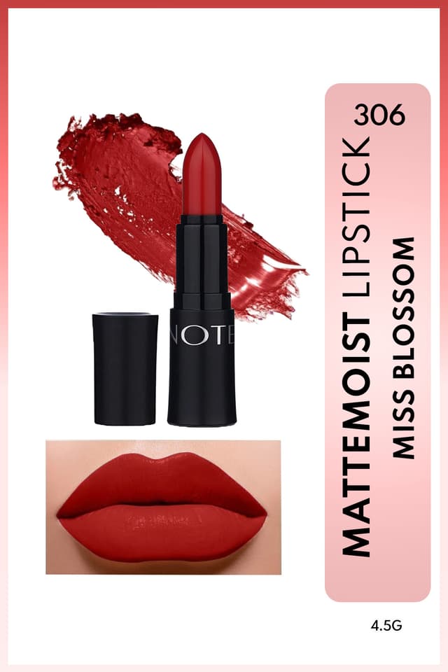رژ لب Note Cosmetics Mattemoist مات مدل 306 Miss Blossom قرمز رژ لب Note Cosmetics Mattemoist مات مدل 306 Miss Blossom قرمز