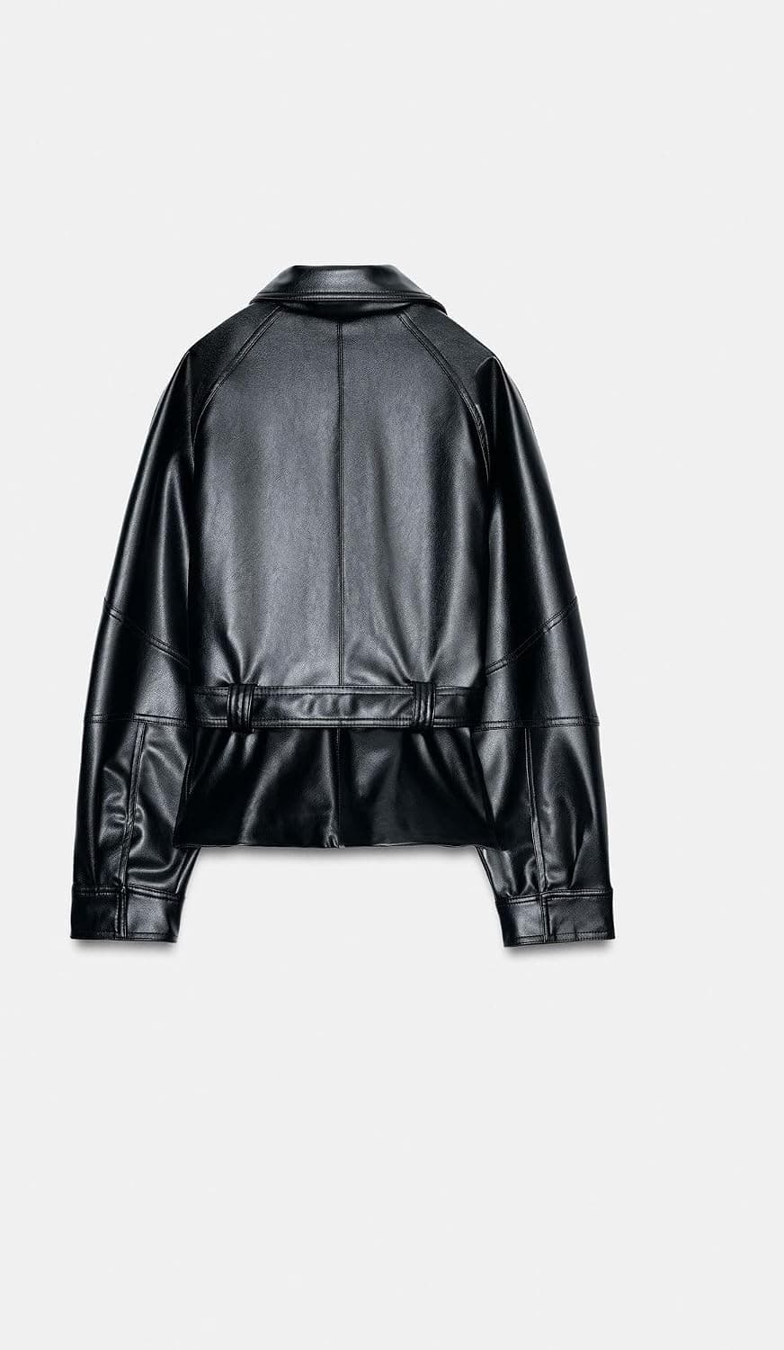 ژاکت زنانه ZARA کمربندی چرم مصنوعی مشکی سایز M ژاکت زنانه ZARA کمربندی چرم مصنوعی مشکی سایز M