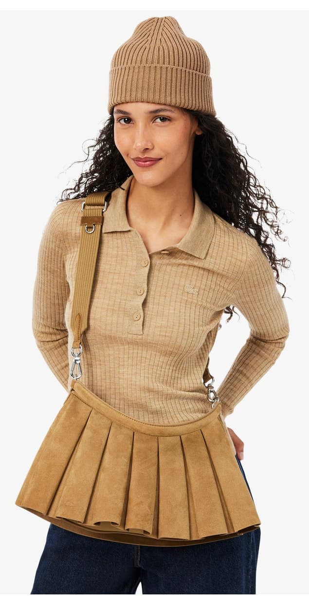 کیف دوشی زنانه Lacoste سوئدی قهوهای مدیوم مدل Lenglen کیف دوشی زنانه Lacoste سوئدی قهوهای مدیوم مدل Lenglen