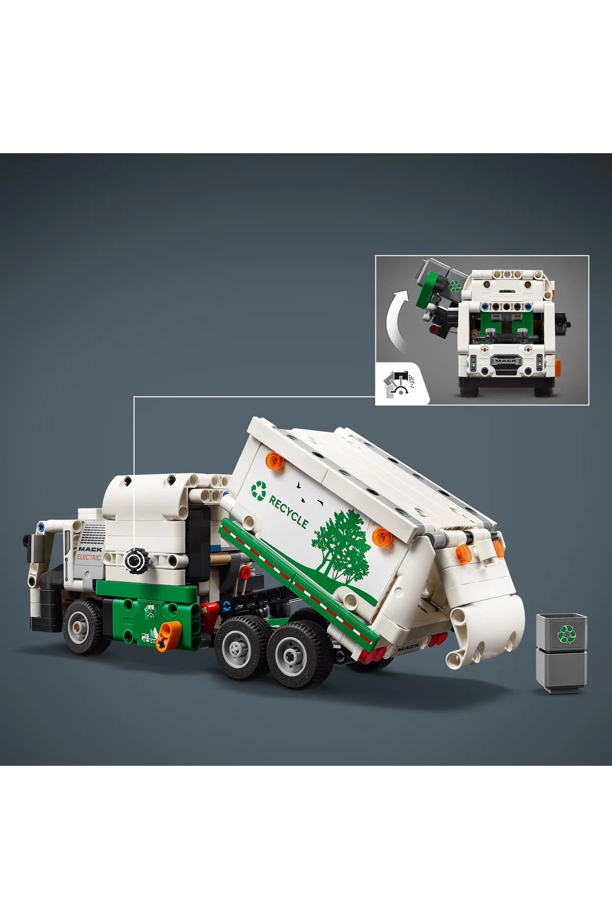 مجموعه ساخت کامیون حمل زباله لگو Technic Mack LR Electric مدل 42167 مناسب 8+ (503 قطعه) مجموعه ساخت کامیون حمل زباله لگو Technic Mack LR Electric مدل 42167 مناسب 8+ (503 قطعه)