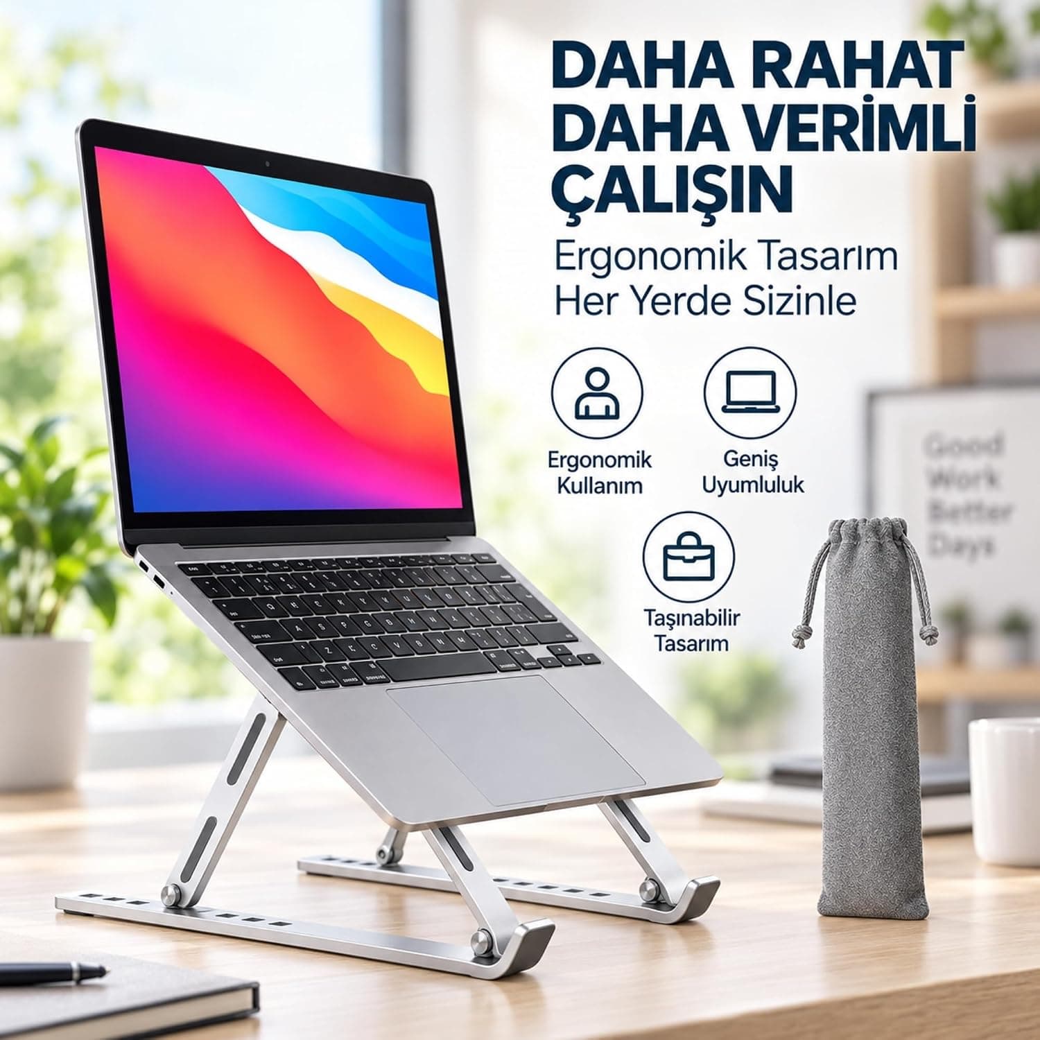 پایه نگهدارنده لپتاپ آلومینیومی coverzone تاشو و قابل تنظیم 7 حالته پایه نگهدارنده لپتاپ آلومینیومی coverzone تاشو و قابل تنظیم 7 حالته