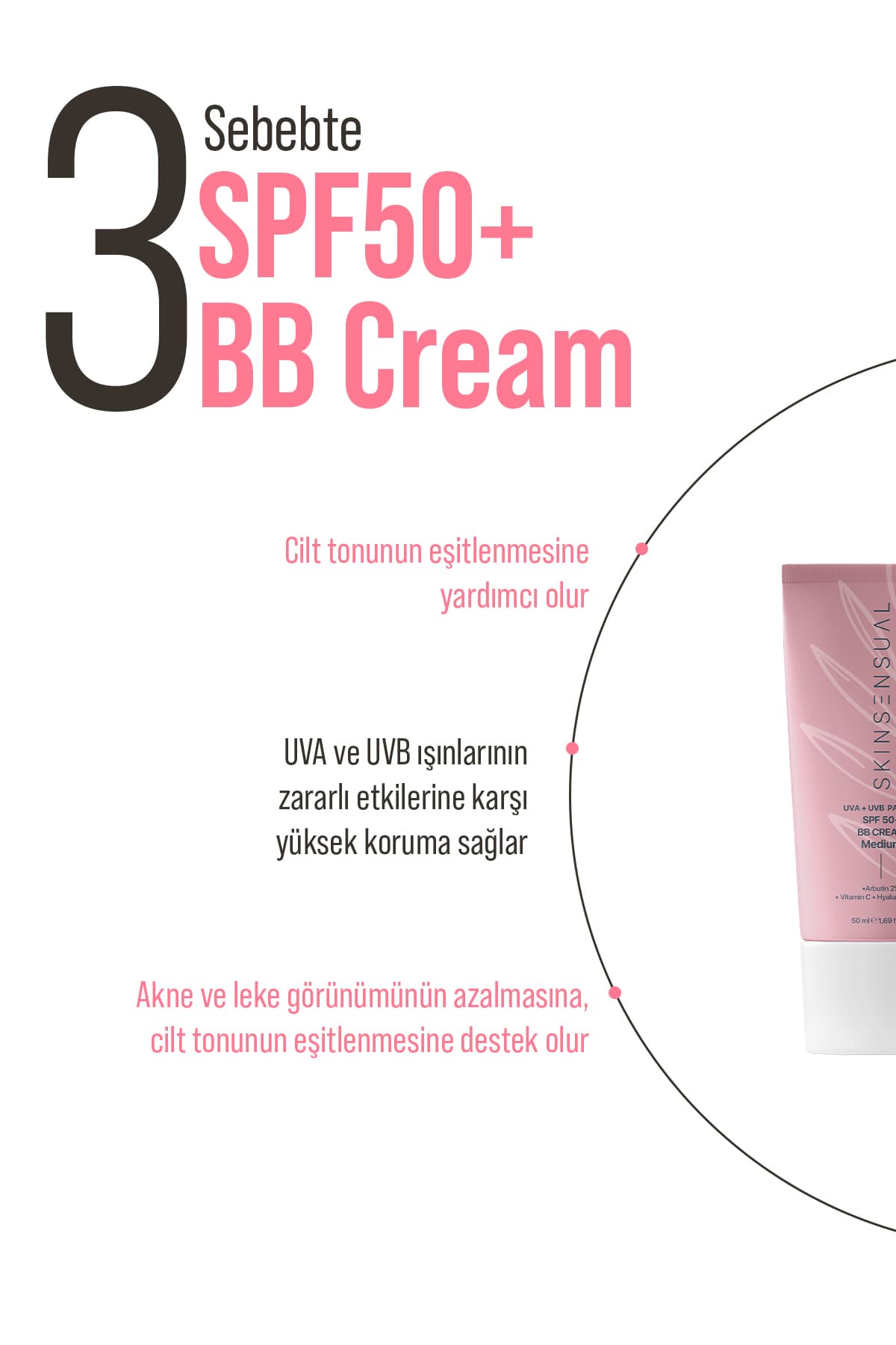 کرم BB پوشاننده Skin Sensual رنگ متوسط SPF50+ PA++++ ضدلک با محافظت UVA+UVB 50 ml کرم BB پوشاننده Skin Sensual رنگ متوسط SPF50+ PA++++ ضدلک با محافظت UVA+UVB 50 ml