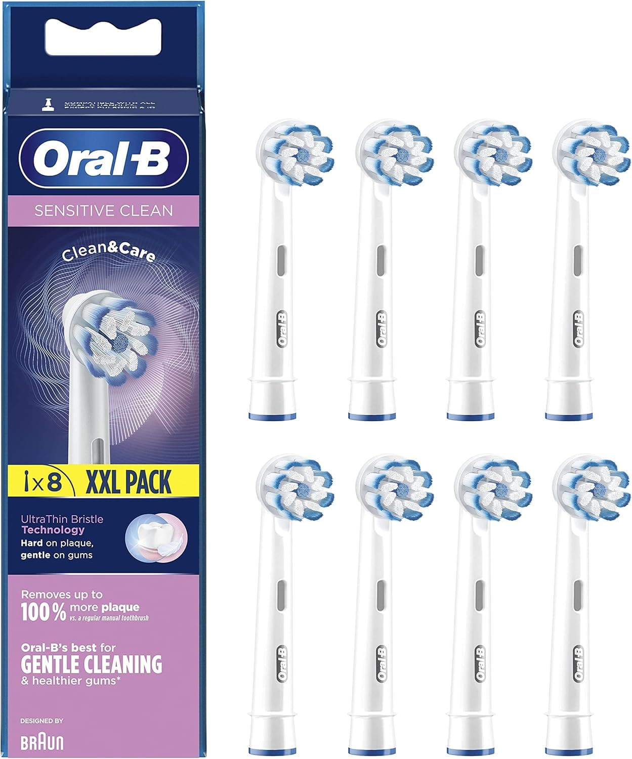 سری یدک مسواک Oral-B Sensitive Clean با الیاف فوقباریک، 8 عدد سری یدک مسواک Oral-B Sensitive Clean با الیاف فوقباریک، 8 عدد