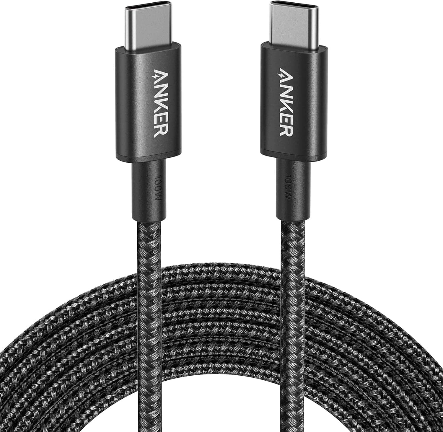کابل Anker USB-C به USB-C شارژ سریع 100W سه متری مشکی کابل Anker USB-C به USB-C شارژ سریع 100W سه متری مشکی