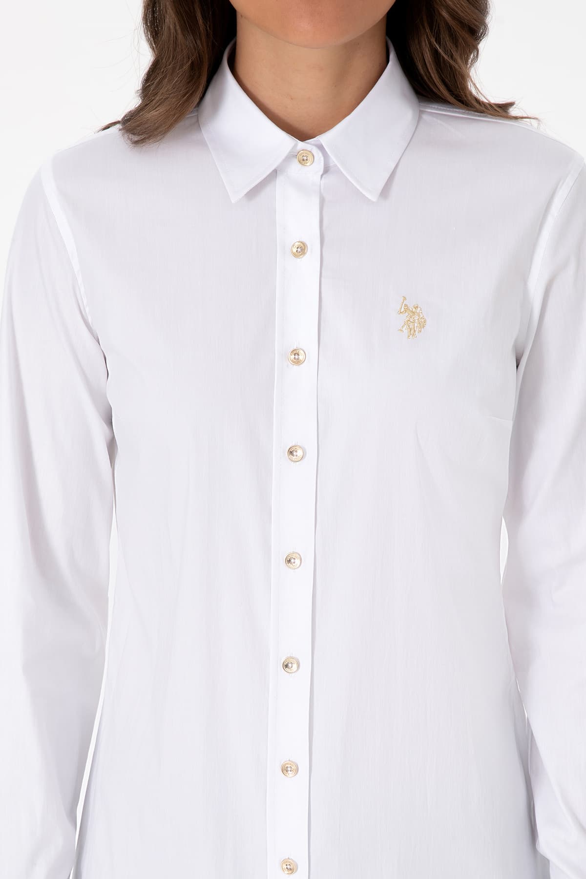 پیراهن زنانه U.S. Polo Assn. سفید آستین بلند ساده مدل 50308024-VR013 پیراهن زنانه U.S. Polo Assn. سفید آستین بلند ساده مدل 50308024-VR013