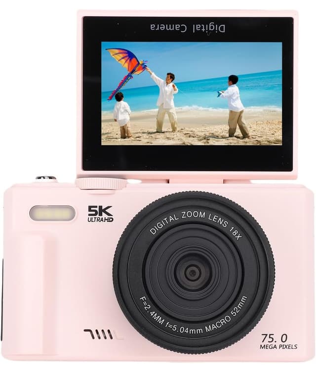 دوربین فیلمبرداری و عکاسی دیجیتال KAZEMTECH رترو 5K، 75MP، زوم 18X، فلاشدار با کارت 64GB و زبان ترکی دوربین فیلمبرداری و عکاسی دیجیتال KAZEMTECH رترو 5K، 75MP، زوم 18X، فلاشدار با کارت 64GB و زبان ترکی