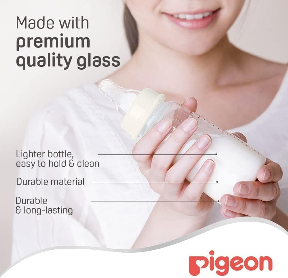 شیشه شیر Pigeon گردن باریک ضد کولیک با سرشیر سیلیکونی نرم 120ml شیشه شیر Pigeon گردن باریک ضد کولیک با سرشیر سیلیکونی نرم 120ml