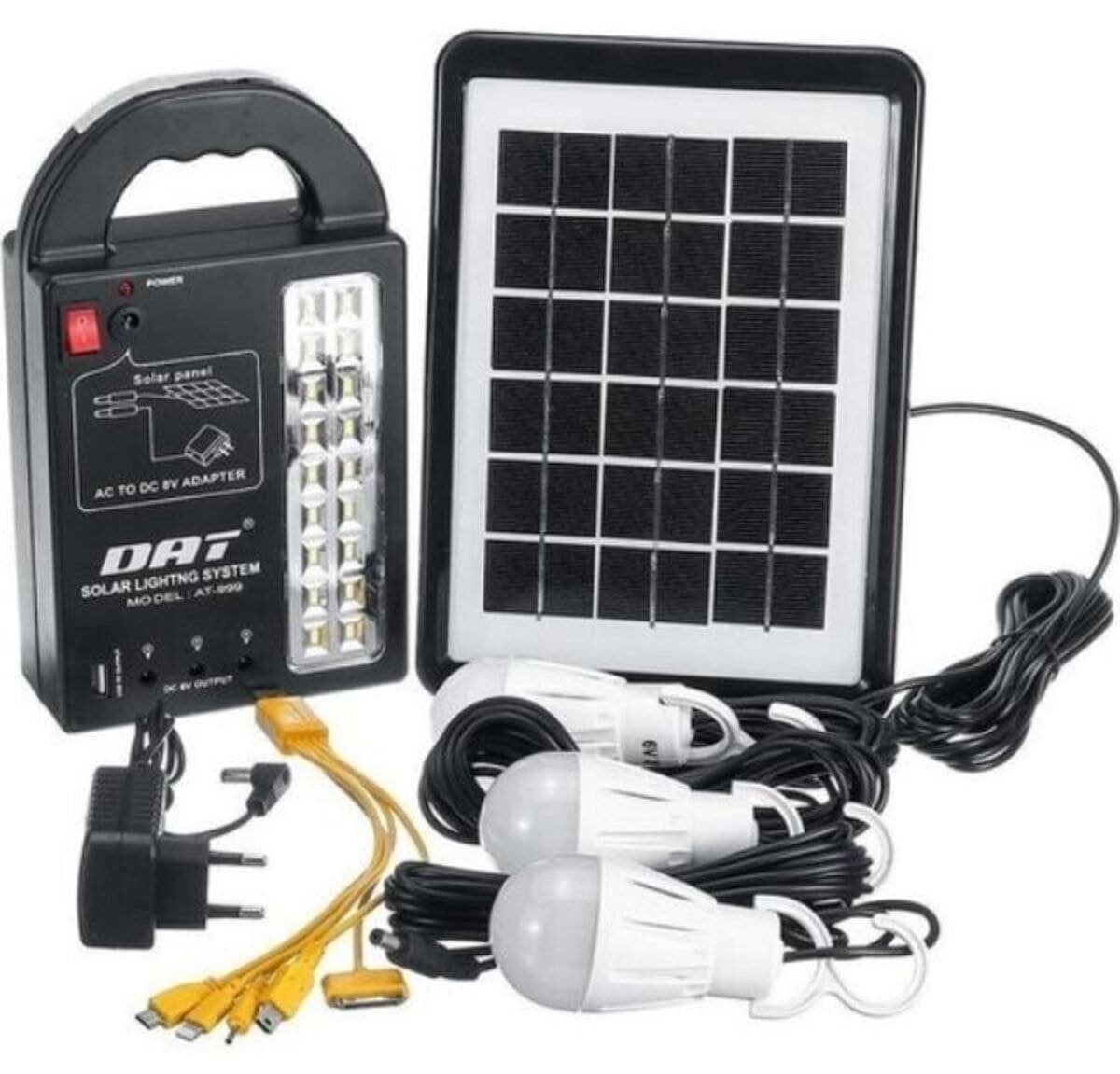 سیستم روشنایی خورشیدی ataşbey با پاوربانک، خروجی USB و 3 لامپ مدل AT-999 سیستم روشنایی خورشیدی ataşbey با پاوربانک، خروجی USB و 3 لامپ مدل AT-999