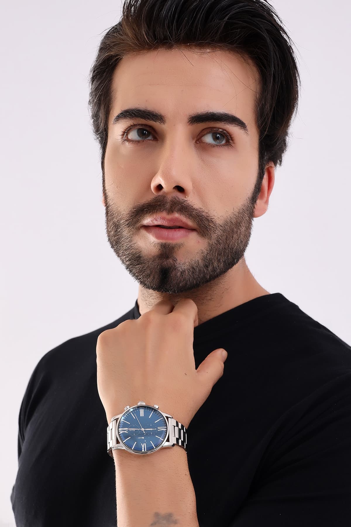 ساعت مچی مردانه Güncel Vitrin نقرهای و سرمهای ساعت مچی مردانه Güncel Vitrin نقرهای و سرمهای