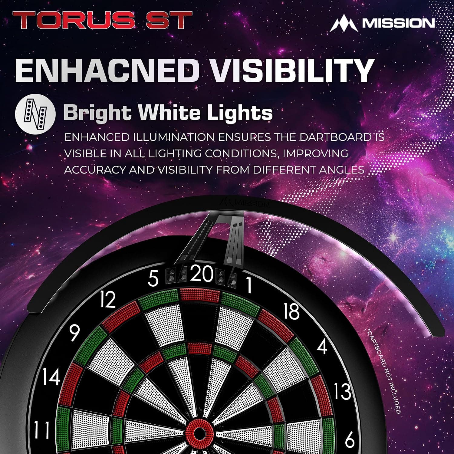 چراغ LED صفحه دارت Mission Darts مناسب دارتهای الکترونیکی و نوکنرم مشکی مدل TOR-ST چراغ LED صفحه دارت Mission Darts مناسب دارتهای الکترونیکی و نوکنرم مشکی مدل TOR-ST