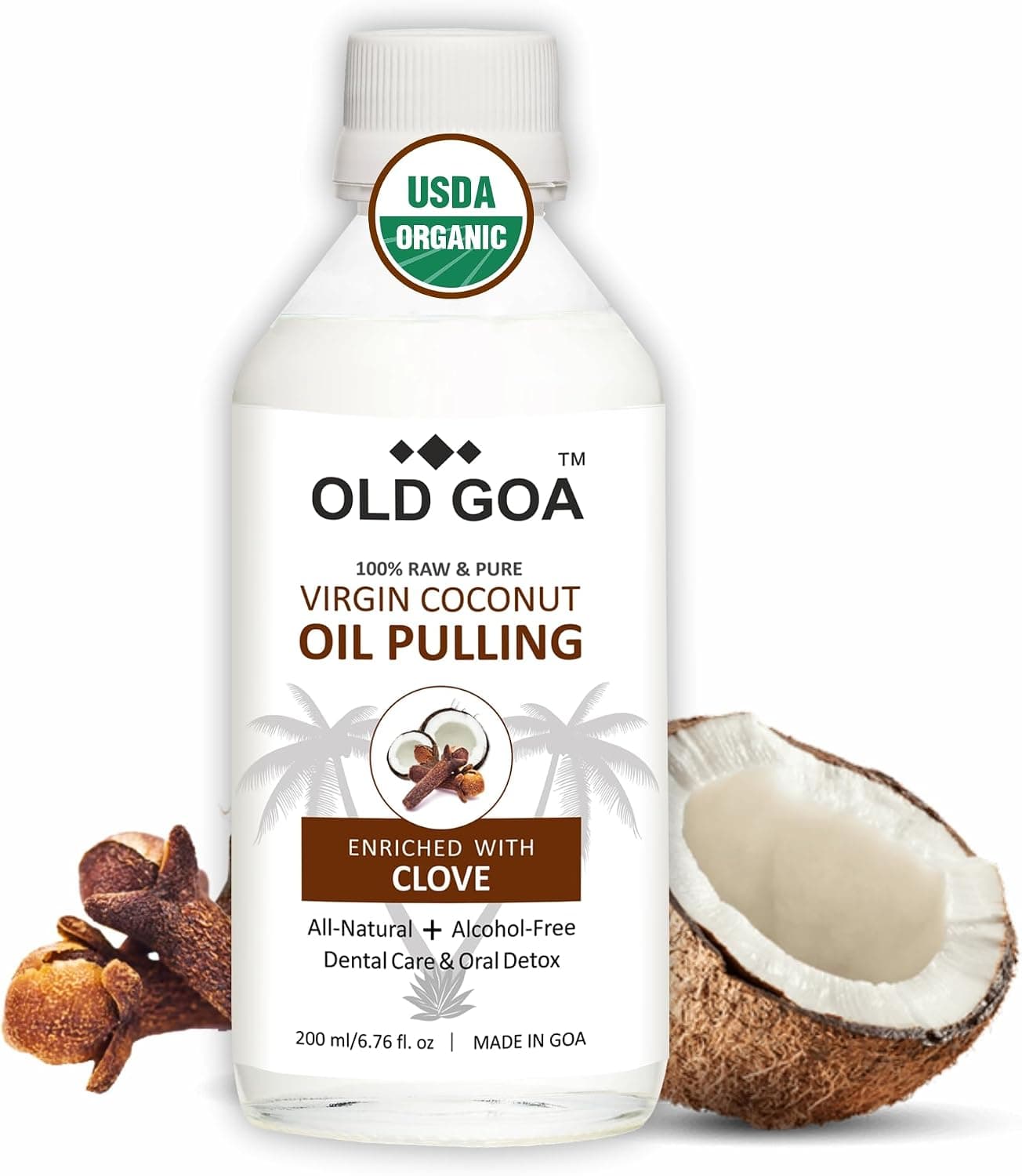 دهانشویه OLDGOA با روغن نارگیل و میخک بدون الکل 200 ml دهانشویه OLDGOA با روغن نارگیل و میخک بدون الکل 200 ml