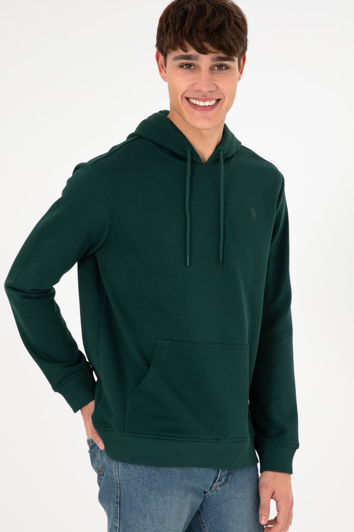سویشرت مردانه U.S. Polo Assn. سبز تیره ساده مدل 50295167-VR079 سویشرت مردانه U.S. Polo Assn. سبز تیره ساده مدل 50295167-VR079