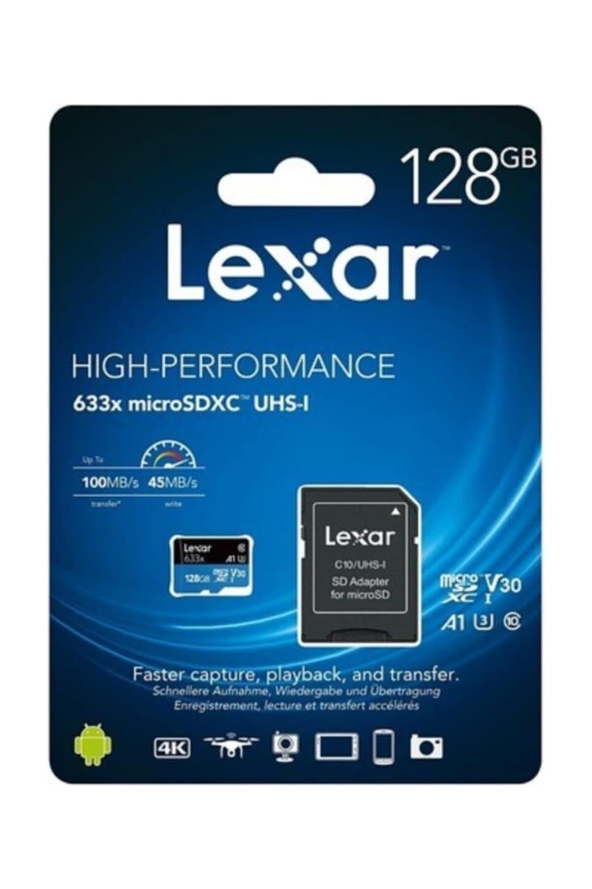 کارت حافظه Micro SD 128GB Lexar UHS-I C10 V30 A1 مناسب 4K با سرعت 100MB کارت حافظه Micro SD 128GB Lexar UHS-I C10 V30 A1 مناسب 4K با سرعت 100MB