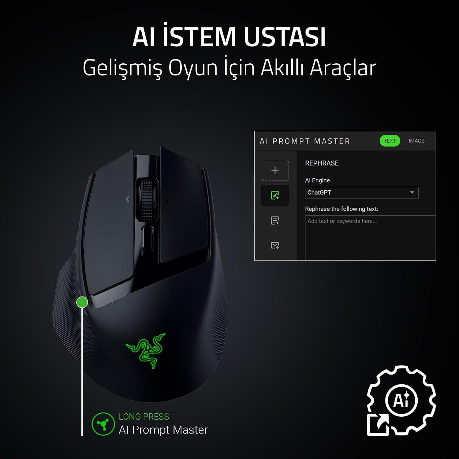 ماوس بازی بیسیم Razer Basilisk Mobile کوچک و ارگونومیک با حسگر Focus X 18K و اتصال سهحالته مشکی ماوس بازی بیسیم Razer Basilisk Mobile کوچک و ارگونومیک با حسگر Focus X 18K و اتصال سهحالته مشکی