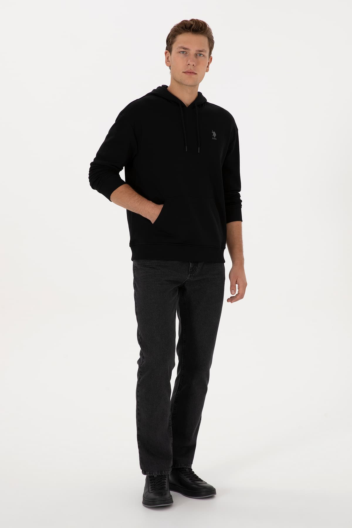 سوئیشرت مردانه U.S. Polo Assn. کاپشندار فیت کامفورت مشکی بیسیک مدل 50313746-VR046 سوئیشرت مردانه U.S. Polo Assn. کاپشندار فیت کامفورت مشکی بیسیک مدل 50313746-VR046
