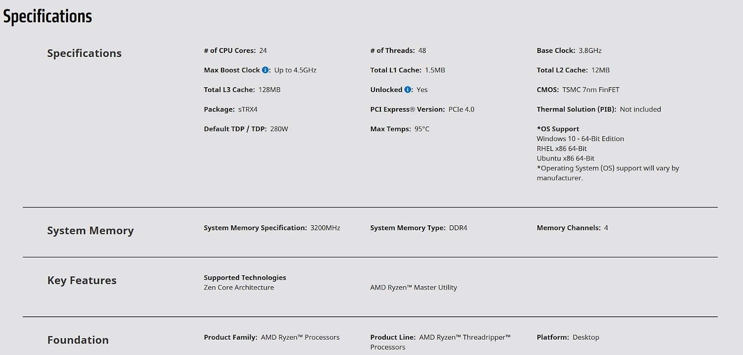 پردازنده AMD 24 هسته 3.8 GHz سوکت sTRX4 مدل Ryzen Threadripper 3960X پردازنده AMD 24 هسته 3.8 GHz سوکت sTRX4 مدل Ryzen Threadripper 3960X