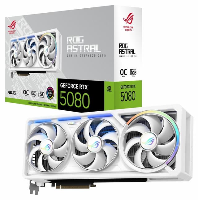 کارت گرافیک ASUS ROG Astral GeForce RTX 5080 سفید OC 16GB GDDR7 256Bit HDMI/DP کارت گرافیک ASUS ROG Astral GeForce RTX 5080 سفید OC 16GB GDDR7 256Bit HDMI/DP