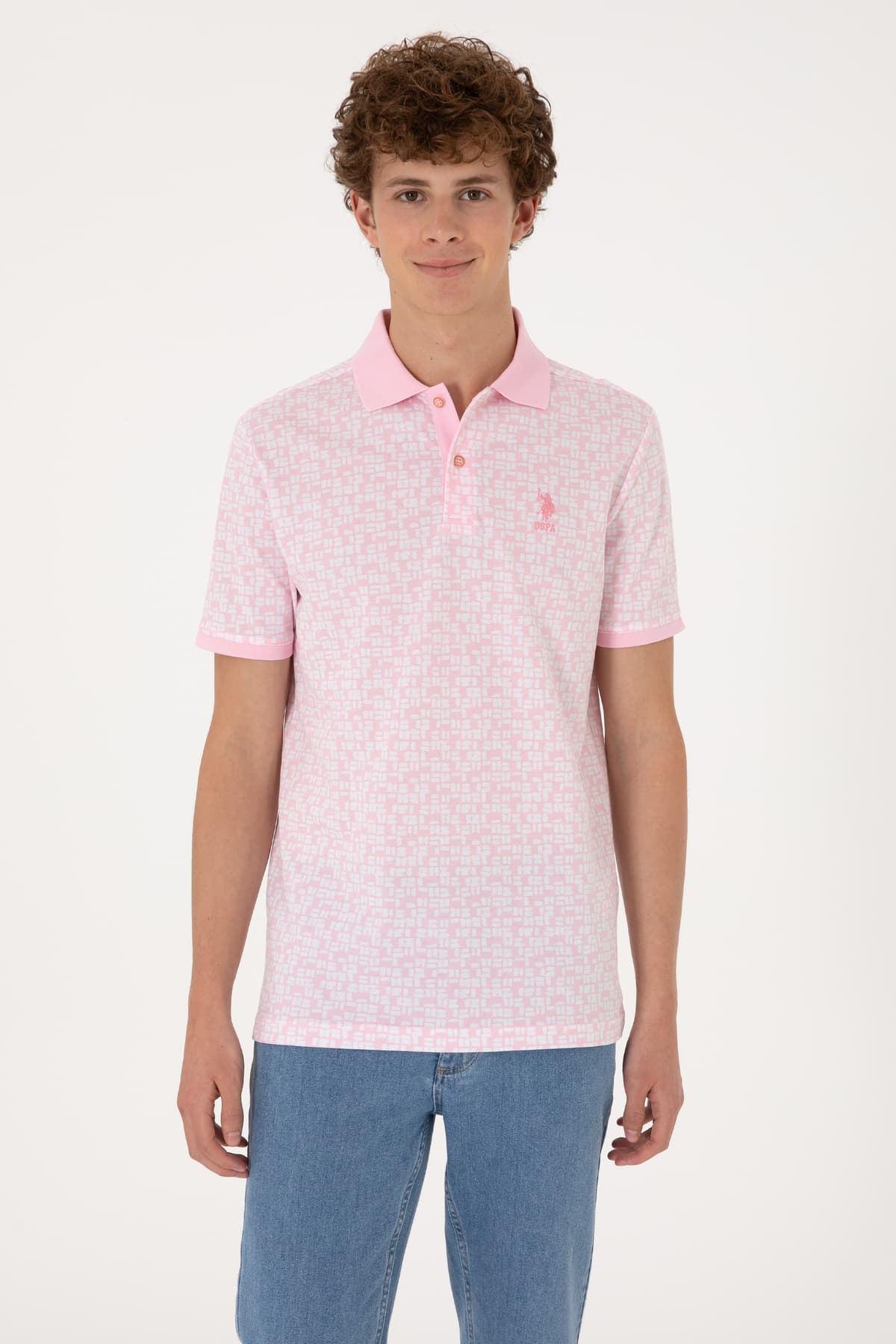 تیشرت مردانه U.S. Polo Assn. فیت معمولی یقه پولو صورتی روشن مدل 50306837-VR078 تیشرت مردانه U.S. Polo Assn. فیت معمولی یقه پولو صورتی روشن مدل 50306837-VR078