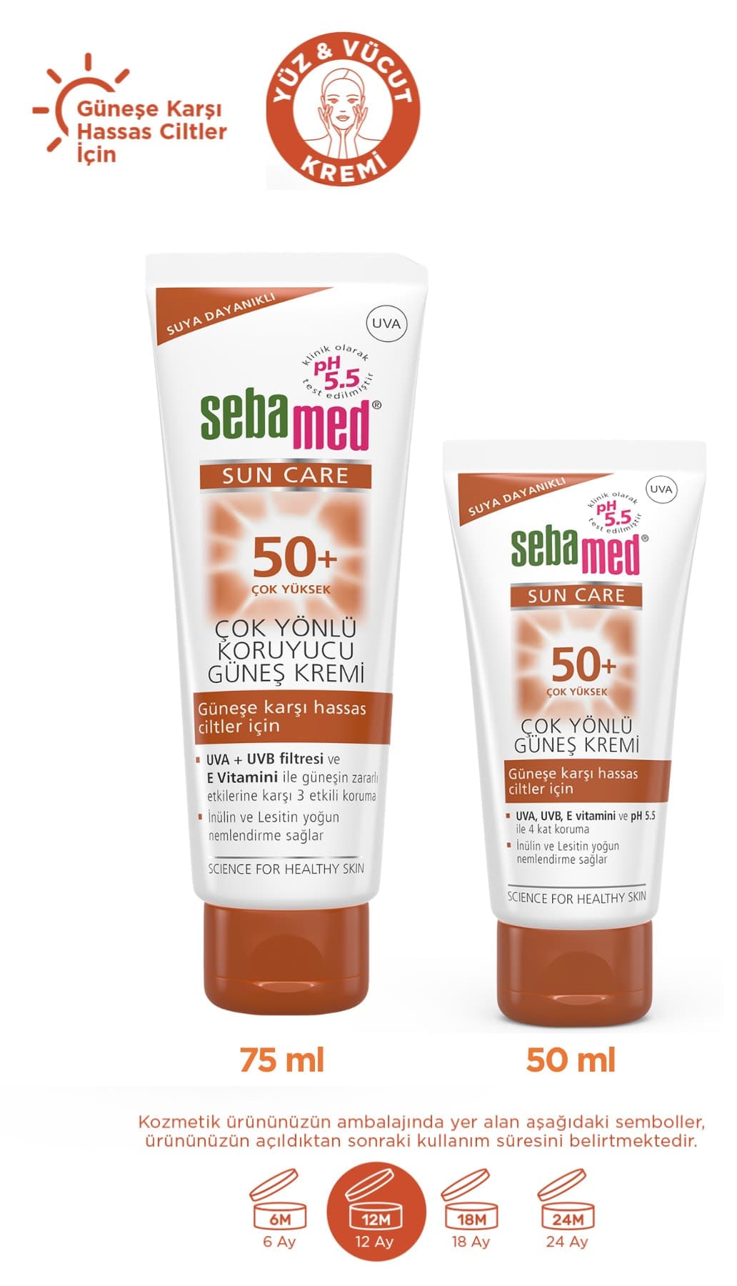 کرم ضدآفتاب صورت و بدن Sebamed با محافظت سهگانه SPF 50+، فیلترهای UVA و UVB و ویتامین E 50 ml کرم ضدآفتاب صورت و بدن Sebamed با محافظت سهگانه SPF 50+، فیلترهای UVA و UVB و ویتامین E 50 ml