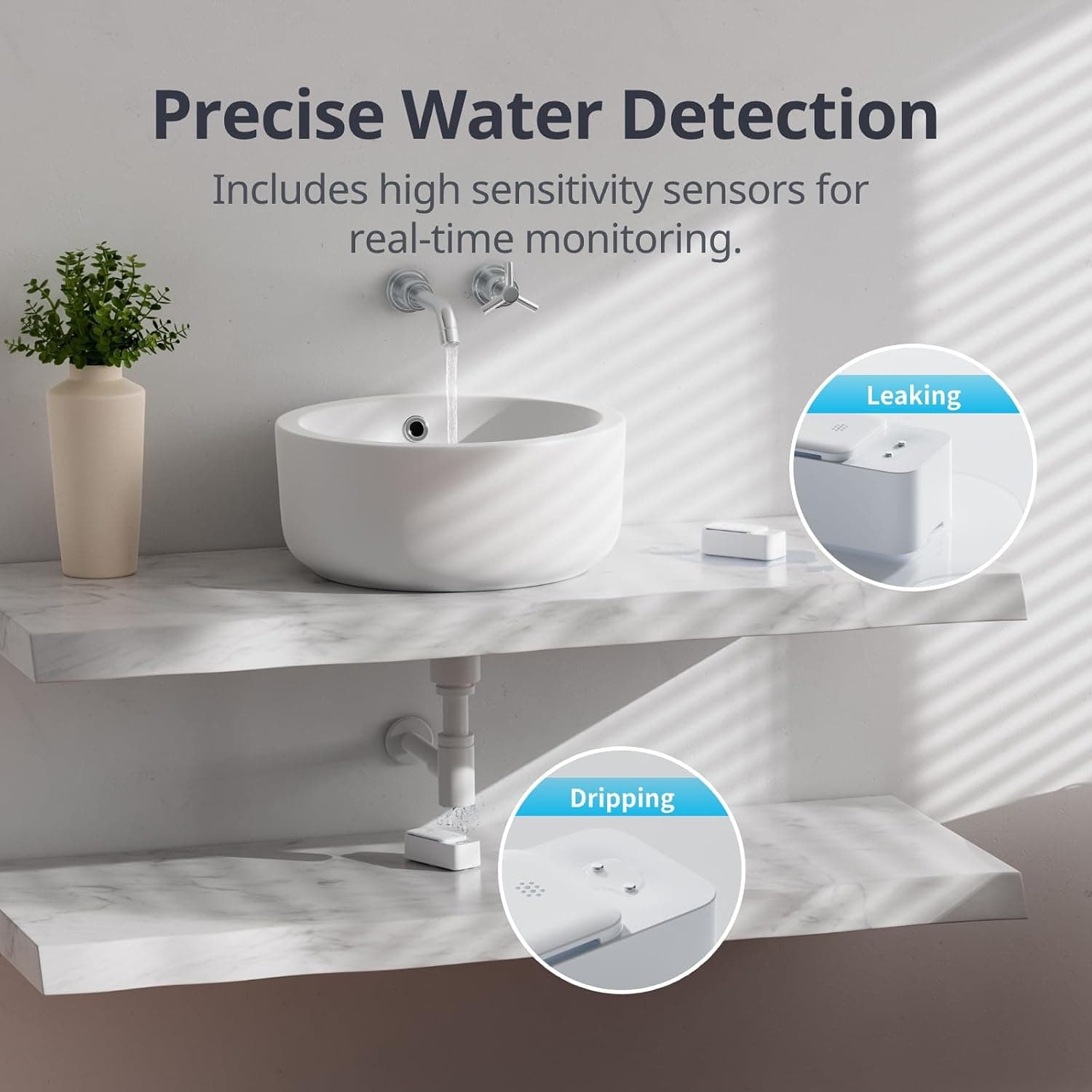 سنسور نشتی آب SwitchBot با کابل، WiFi، ضدآب IP67، آلارم 100dB سنسور نشتی آب SwitchBot با کابل، WiFi، ضدآب IP67، آلارم 100dB