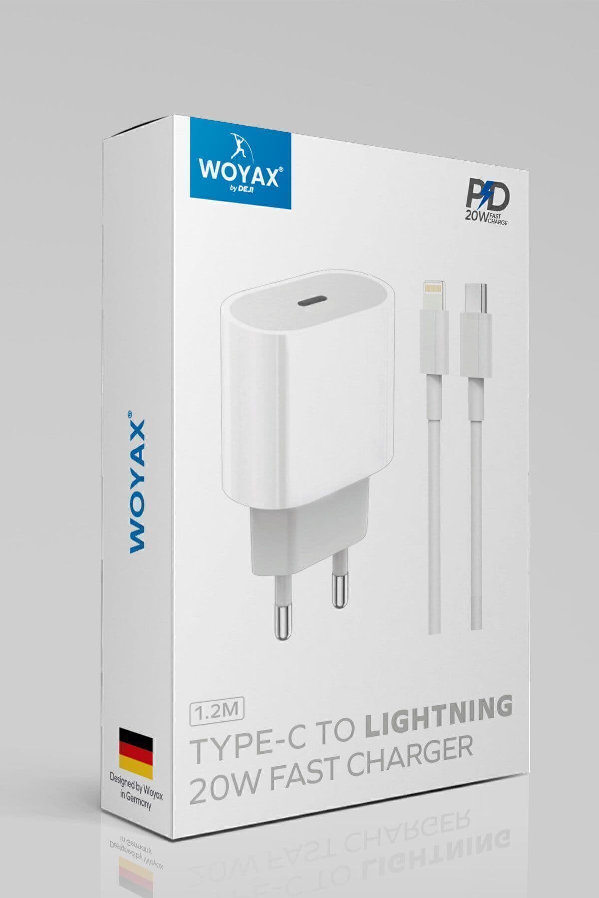 شارژر سریع Woyax By Deji 20W Lightning برای iPhone 8 تا 14 شارژر سریع Woyax By Deji 20W Lightning برای iPhone 8 تا 14