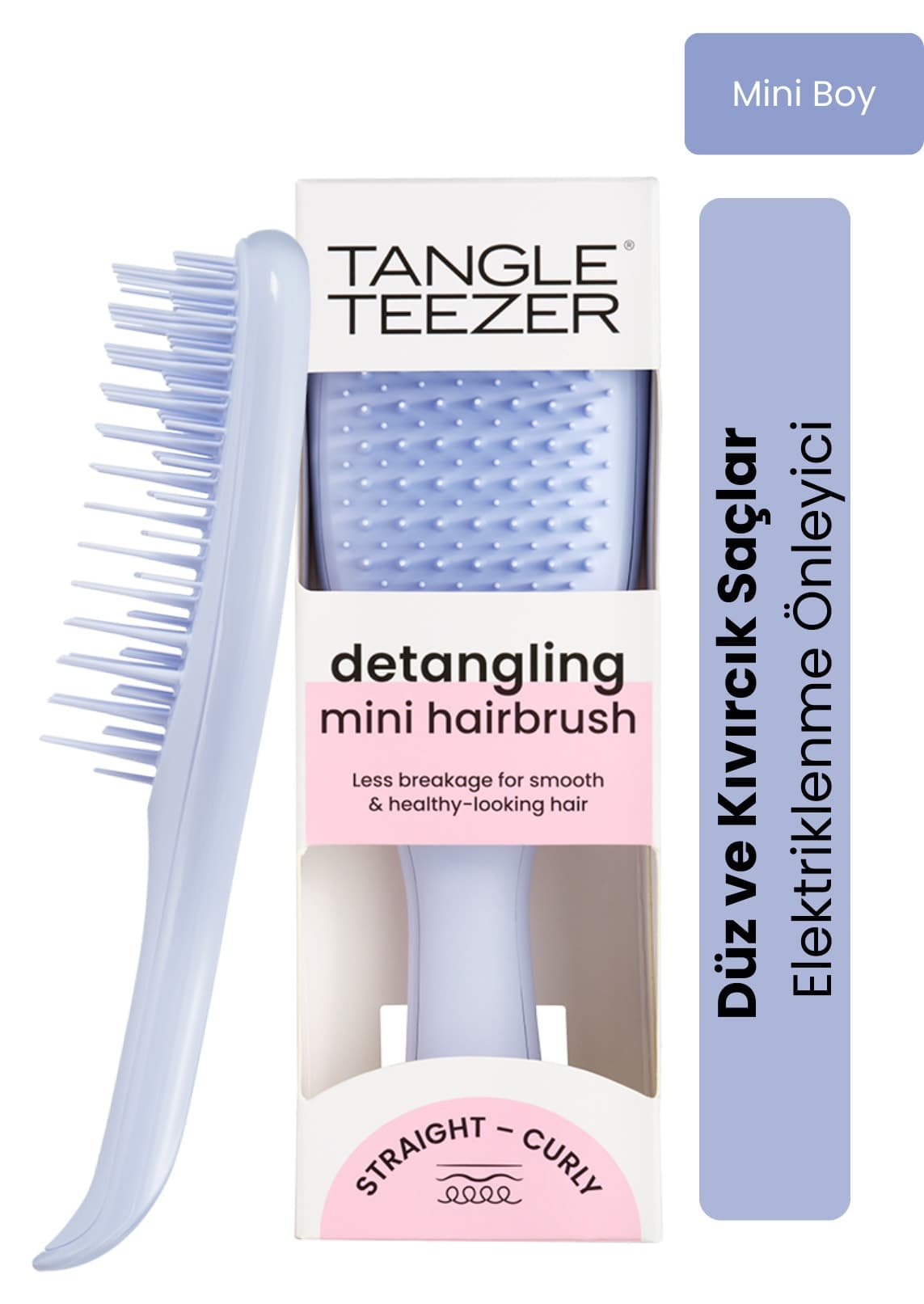 شانه پسرانه Tangle Teezer The Ultimate Detangler مینی ضد برقی برای موهای صاف و فر شانه پسرانه Tangle Teezer The Ultimate Detangler مینی ضد برقی برای موهای صاف و فر
