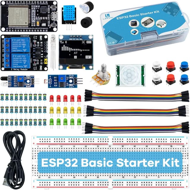 کیت استارتر پایه LAFVIN برای برد توسعه ESP32 با آموزش مدل ESP-32S کیت استارتر پایه LAFVIN برای برد توسعه ESP32 با آموزش مدل ESP-32S