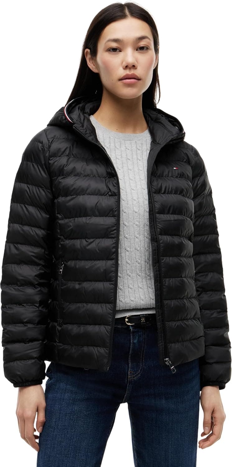 ژاکت زنانه Tommy Hilfiger پدینگدار راهراه GLOBAL مدل LW ژاکت زنانه Tommy Hilfiger پدینگدار راهراه GLOBAL مدل LW