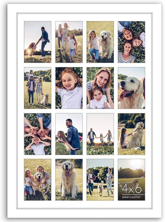 قاب عکس کلاژ Americanflat پلکسیگلاس سفید ۱۶ عکس 4x6 یا پوستر 18x26 Signature Collection قاب عکس کلاژ Americanflat پلکسیگلاس سفید ۱۶ عکس 4x6 یا پوستر 18x26 Signature Collection