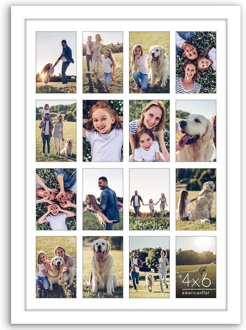قاب عکس کلاژ Americanflat پلکسیگلاس سفید ۱۶ عکس 4x6 یا پوستر 18x26 Signature Collection قاب عکس کلاژ Americanflat پلکسیگلاس سفید ۱۶ عکس 4x6 یا پوستر 18x26 Signature Collection
