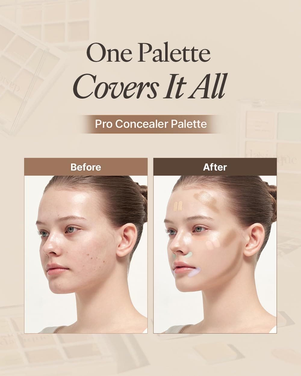 پالت کانسیلر چندمنظوره با بافت کرمی dasique مدل Pro Concealer Palette 01 Cover، 111652 پالت کانسیلر چندمنظوره با بافت کرمی dasique مدل Pro Concealer Palette 01 Cover، 111652