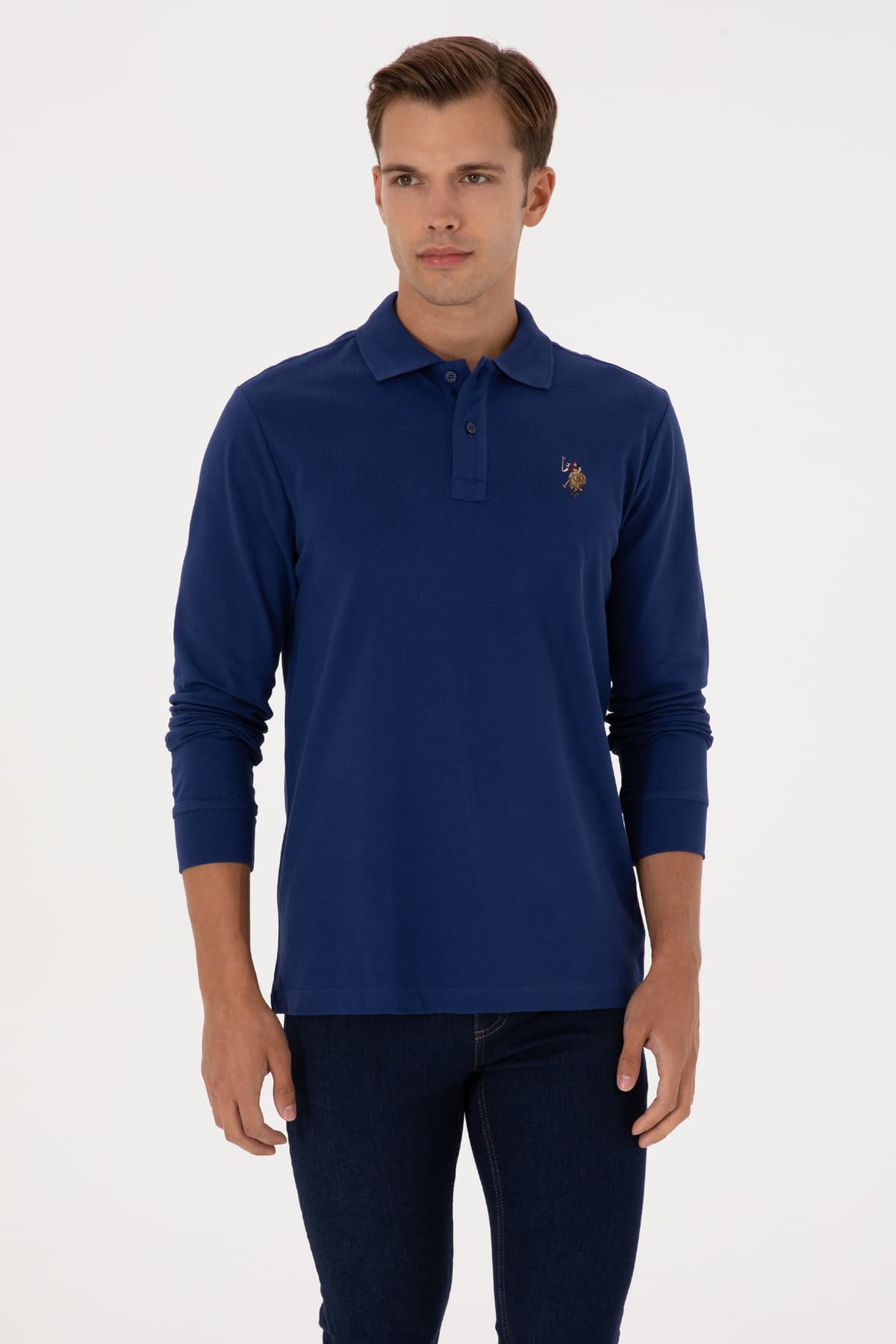 سویشرت مردانه U.S. Polo Assn. یقه پولو فیت معمولی نیلی ساده مدل 50313772-VR028 سویشرت مردانه U.S. Polo Assn. یقه پولو فیت معمولی نیلی ساده مدل 50313772-VR028