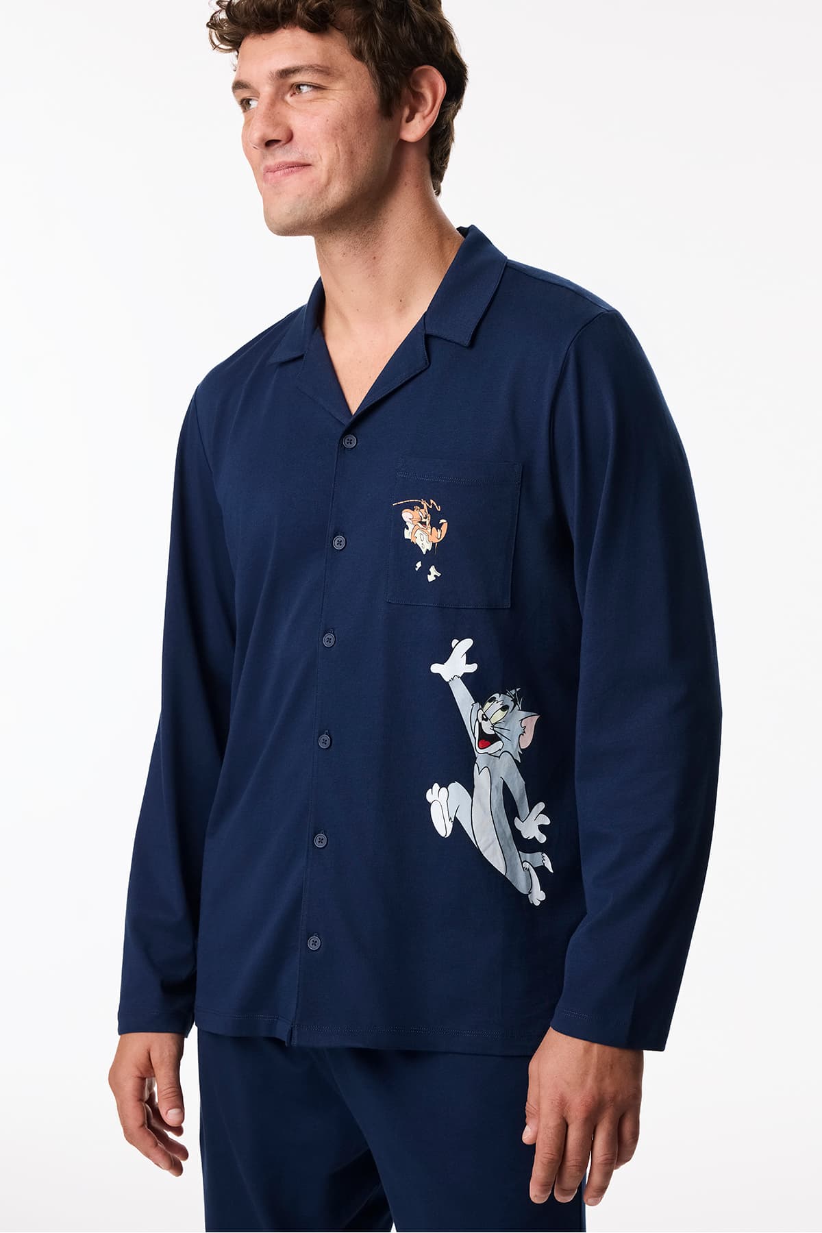 ست پیژامه مردانه Penti سرمهای Tom&jerry آستین بلند دکمهدار ست پیژامه مردانه Penti سرمهای Tom&jerry آستین بلند دکمهدار