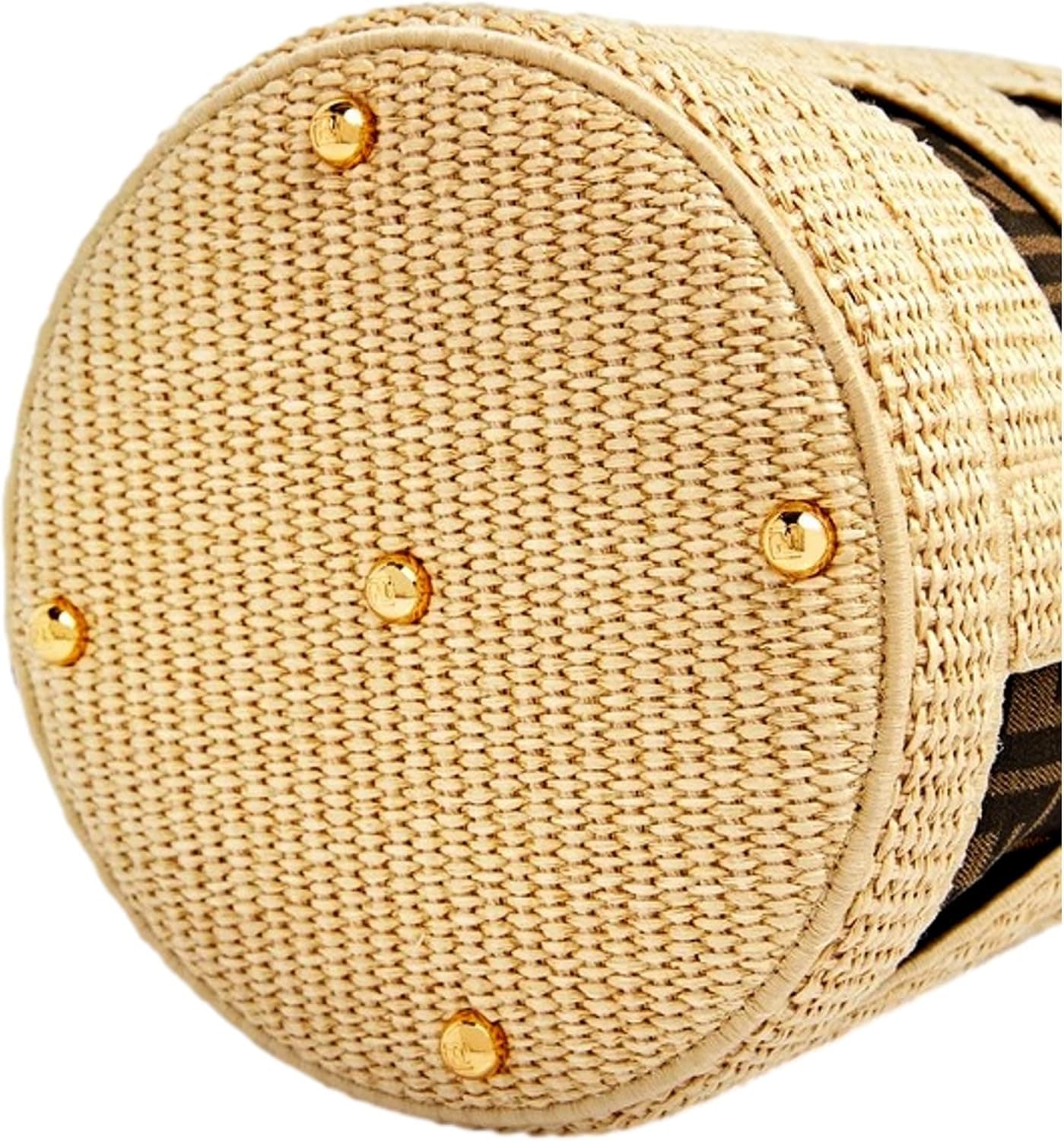 کیف سطلی زنانه FENDI کانوای حصیری مونوگرام متوسط مدل Step Out FF کیف سطلی زنانه FENDI کانوای حصیری مونوگرام متوسط مدل Step Out FF