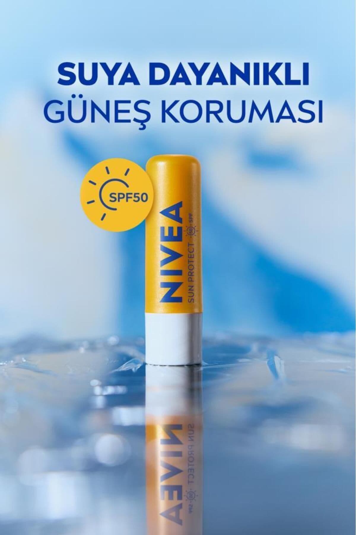 کرم لب ضدآفتاب NIVEA SUN SPF50 نمدار بیرنگ 4.8 گرم ویتامین C و E کرم لب ضدآفتاب NIVEA SUN SPF50 نمدار بیرنگ 4.8 گرم ویتامین C و E