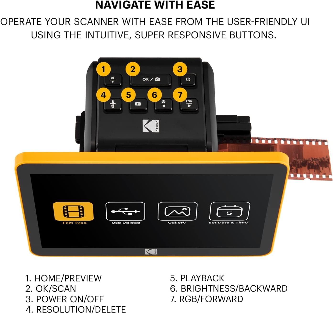 اسکنر فیلم دیجیتال Kodak Slide N Scan با صفحه نمایش 7 اینچی اسکنر فیلم دیجیتال Kodak Slide N Scan با صفحه نمایش 7 اینچی