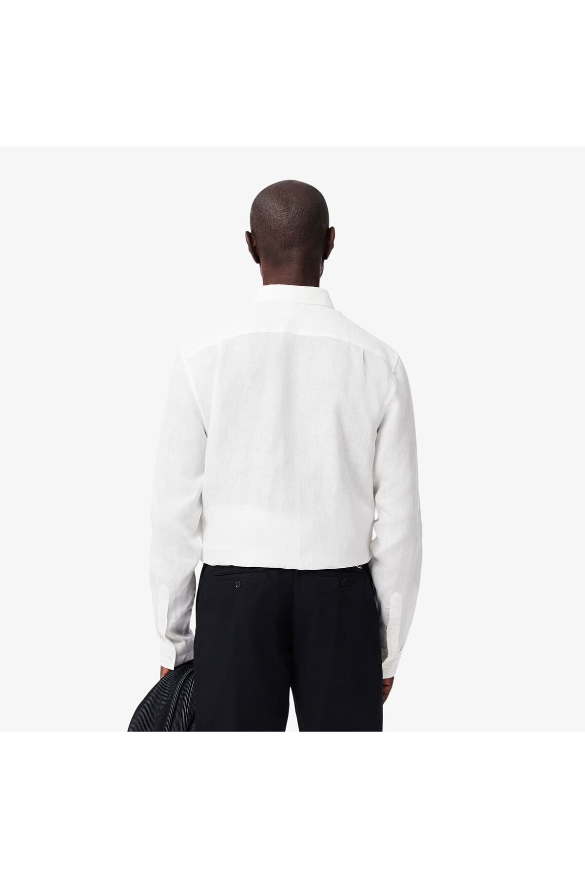 پیراهن مردانه Lacoste کتان سفید یقه دکمهدار فیت معمولی پیراهن مردانه Lacoste کتان سفید یقه دکمهدار فیت معمولی