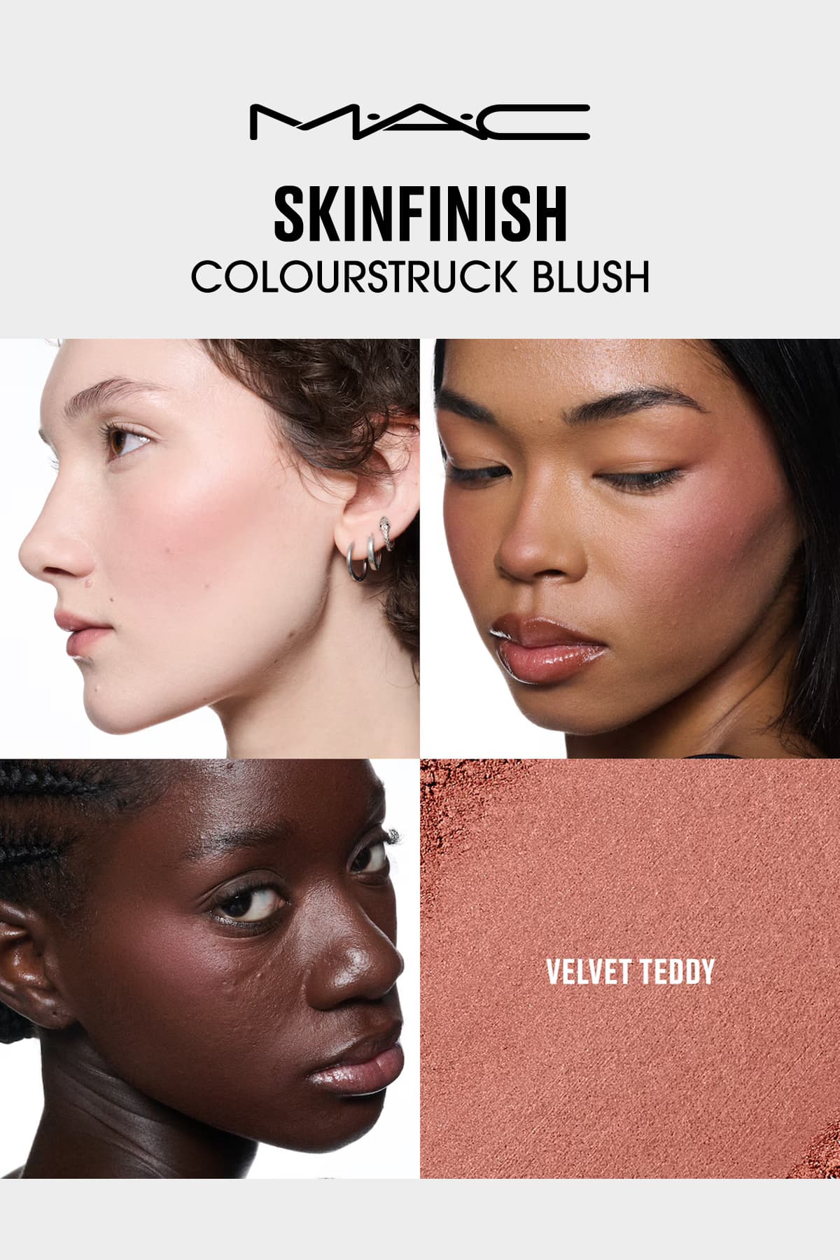 پودر رژگونه Mac Skinfinish Colourstruck Blush ماندگاری ۱۲ ساعته پیگمنت بالا مدل Velvet Teddy پودر رژگونه Mac Skinfinish Colourstruck Blush ماندگاری ۱۲ ساعته پیگمنت بالا مدل Velvet Teddy