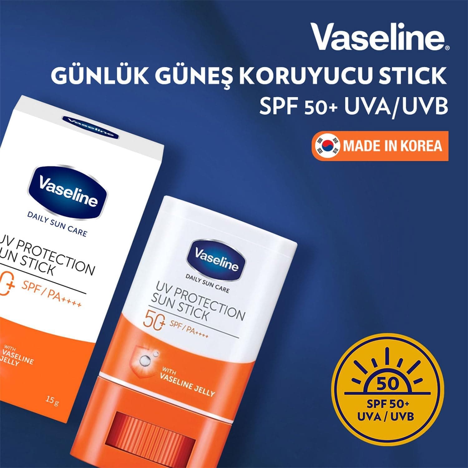 استیک ضدآفتاب Vaseline روزانه SPF 50+ 15g استیک ضدآفتاب Vaseline روزانه SPF 50+ 15g