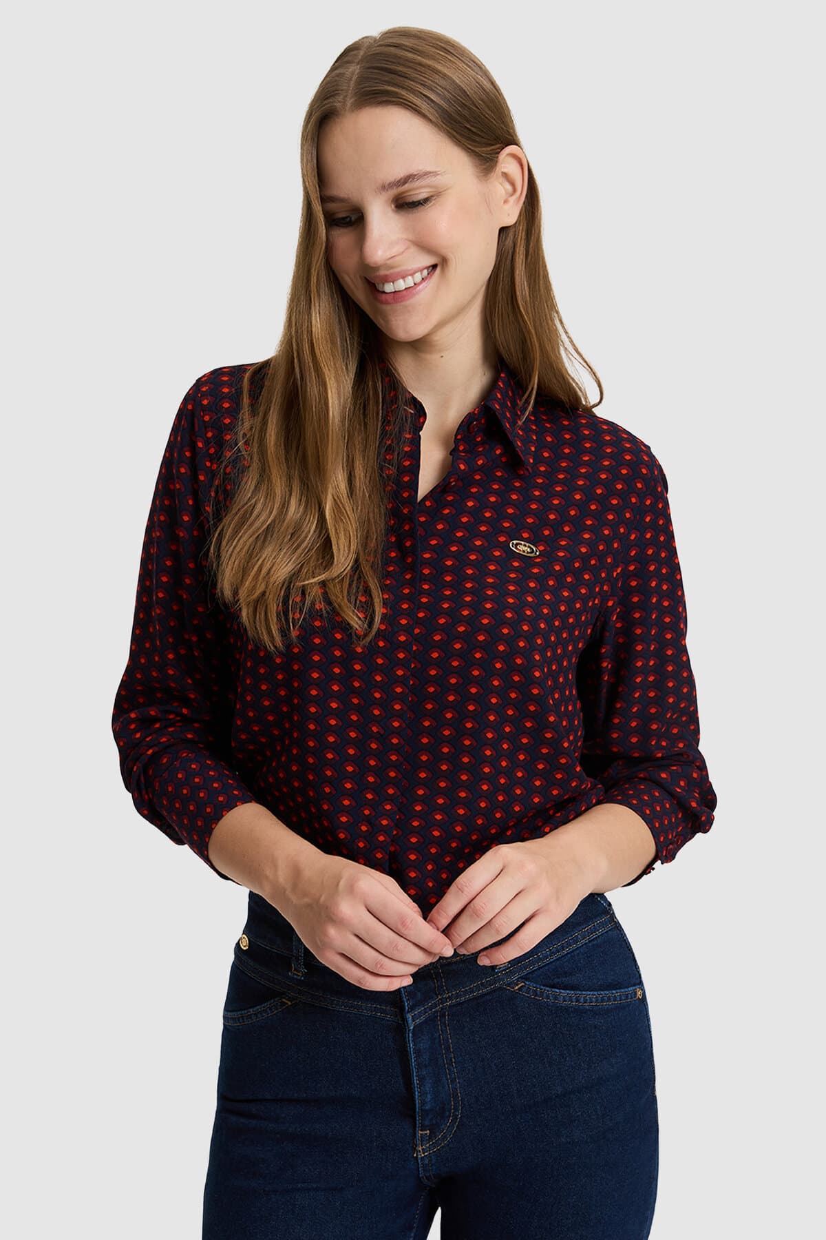 پیراهن زنانه U.S. Polo Assn. آستین بلند زرشکی مدل 50329493-VR014 پیراهن زنانه U.S. Polo Assn. آستین بلند زرشکی مدل 50329493-VR014