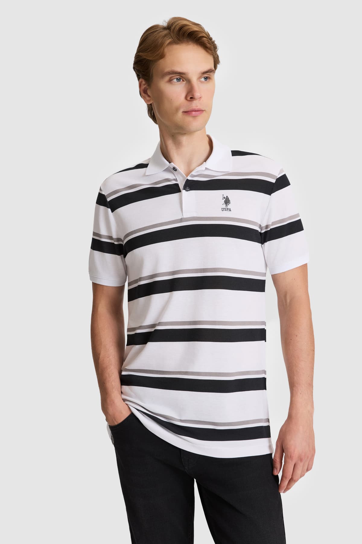 تیشرت یقه پولو مردانه U.S. Polo Assn. مشکی فیت معمولی مدل 50326934-VR046 تیشرت یقه پولو مردانه U.S. Polo Assn. مشکی فیت معمولی مدل 50326934-VR046