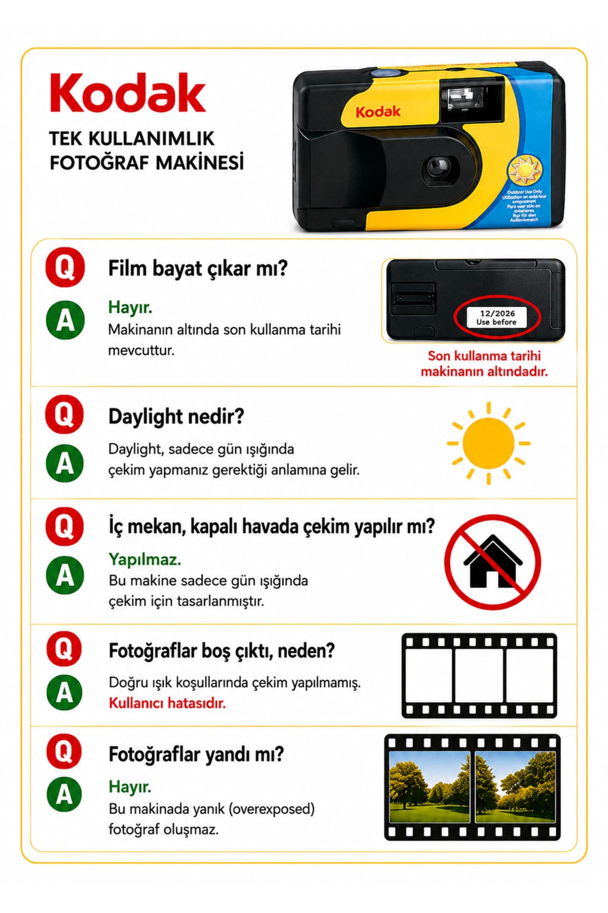 دوربین عکاسی یکبارمصرف Kodak Daylight 39 دوربین عکاسی یکبارمصرف Kodak Daylight 39