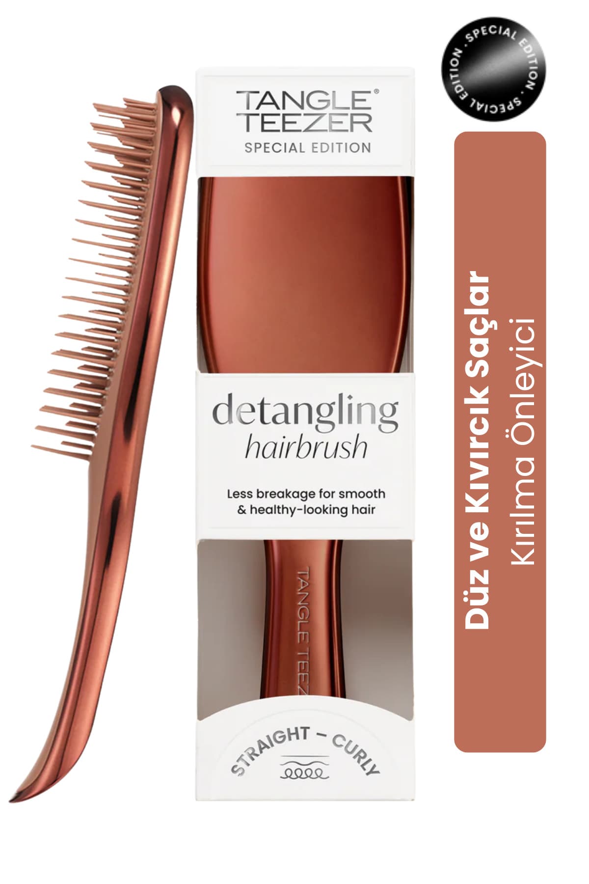 برس و شانه مو Tangle Teezer Ultimate Detangler برای موهای صاف و فر، خیس و خشک، رنگ برنز شکلاتی کرومی برس و شانه مو Tangle Teezer Ultimate Detangler برای موهای صاف و فر، خیس و خشک، رنگ برنز شکلاتی کرومی