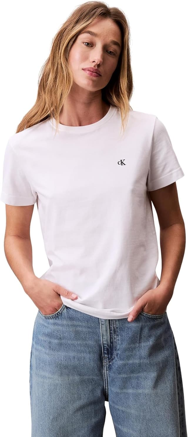 تیشرت زنانه Calvin Klein یقه گرد مدل MONOGRAM تیشرت زنانه Calvin Klein یقه گرد مدل MONOGRAM