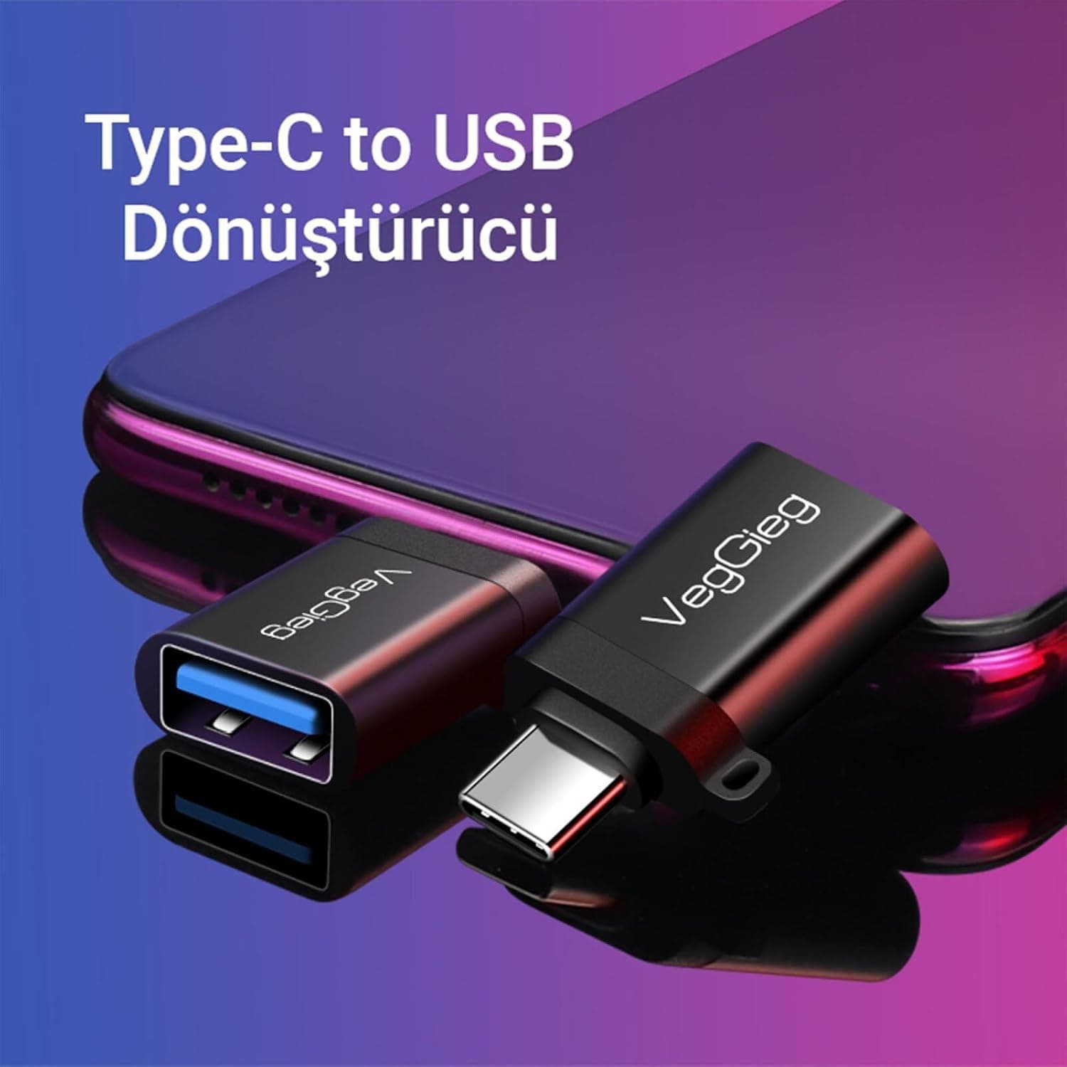 آداپتور VegGieg مبدل Type-C به USB 3.0 آداپتور VegGieg مبدل Type-C به USB 3.0
