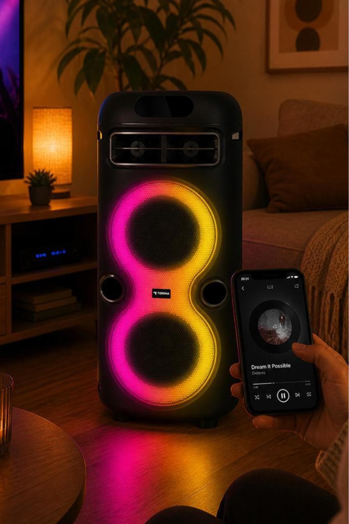 اسپیکر بلوتوث Torima قابل حمل با نور RGB و میکروفون مدل D41 مشکی اسپیکر بلوتوث Torima قابل حمل با نور RGB و میکروفون مدل D41 مشکی