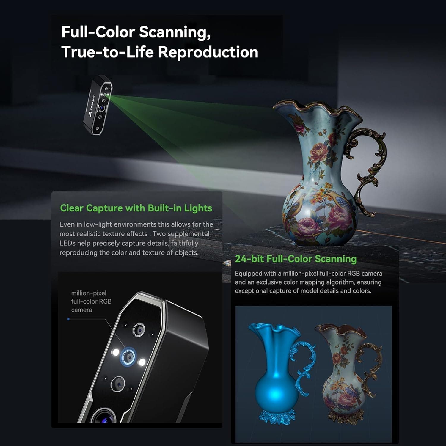 اسکنر سهبعدی Creality تمامرنگی با دقت 0.02mm مدل CR-Scan Otter اسکنر سهبعدی Creality تمامرنگی با دقت 0.02mm مدل CR-Scan Otter