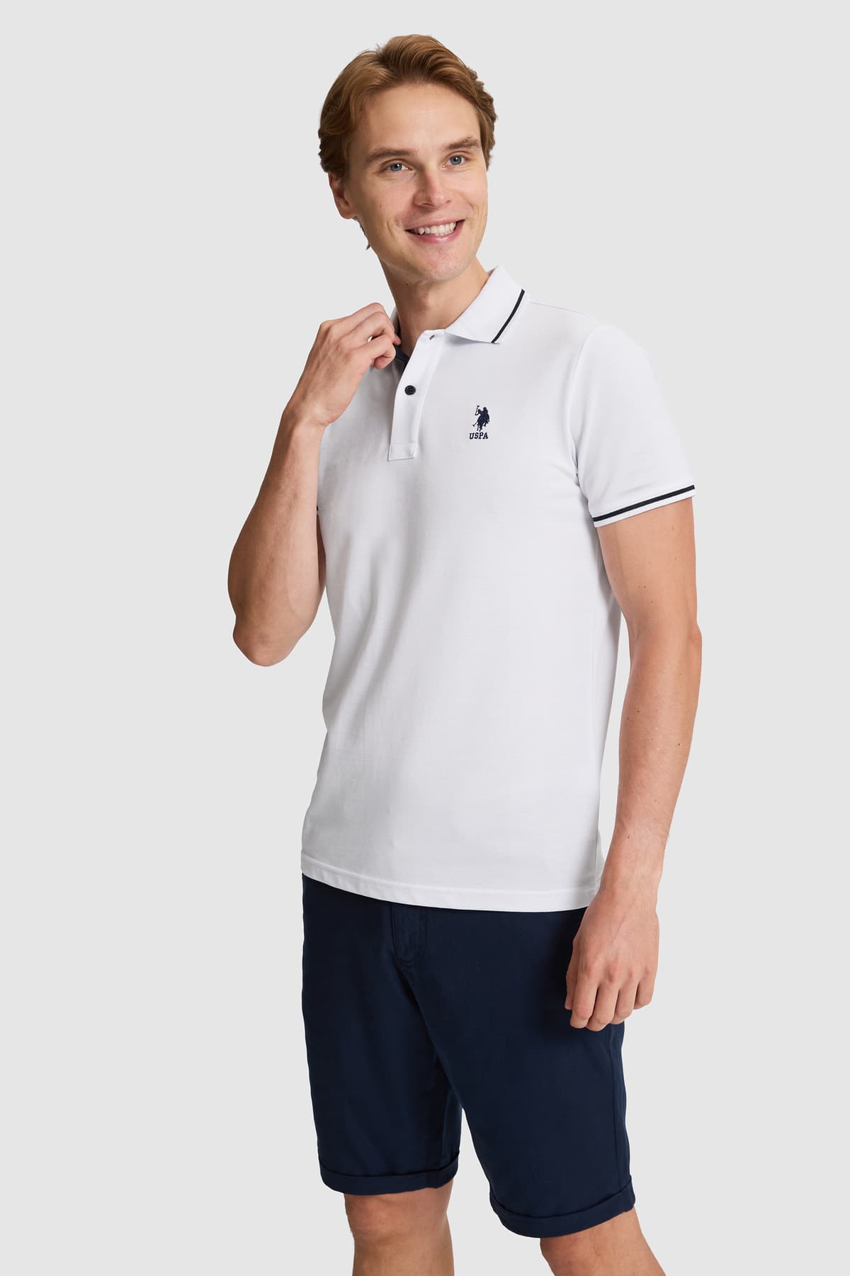 تیشرت مردانه یقهپولو U.S. Polo Assn. سفید فیت اسلیم مدل 50326975-VR013 تیشرت مردانه یقهپولو U.S. Polo Assn. سفید فیت اسلیم مدل 50326975-VR013
