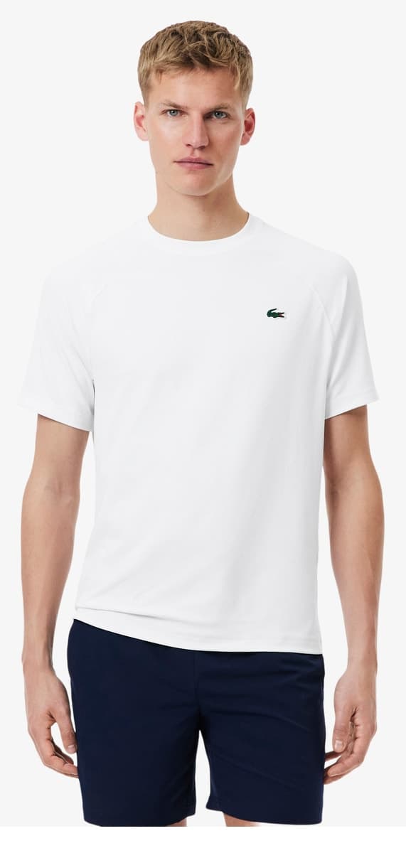 تیشرت مردانه Lacoste سفید یقه گرد فیت معمولی تیشرت مردانه Lacoste سفید یقه گرد فیت معمولی